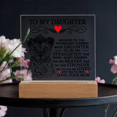 To My Daughter Lion Crown – Acrylic Square